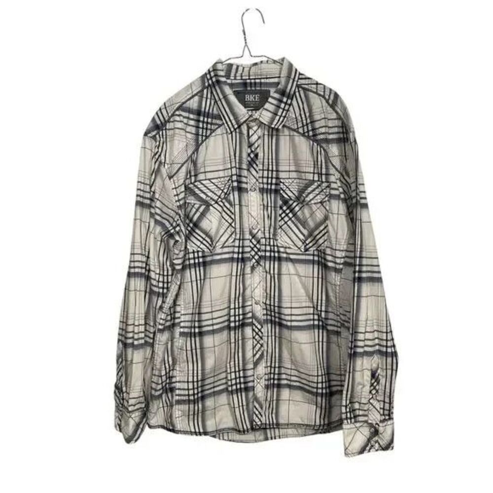 BKE Buckle Men’s 2XL‎ Athletic Fit Western Plaid Shirt Pearl Snap Long Sleeve